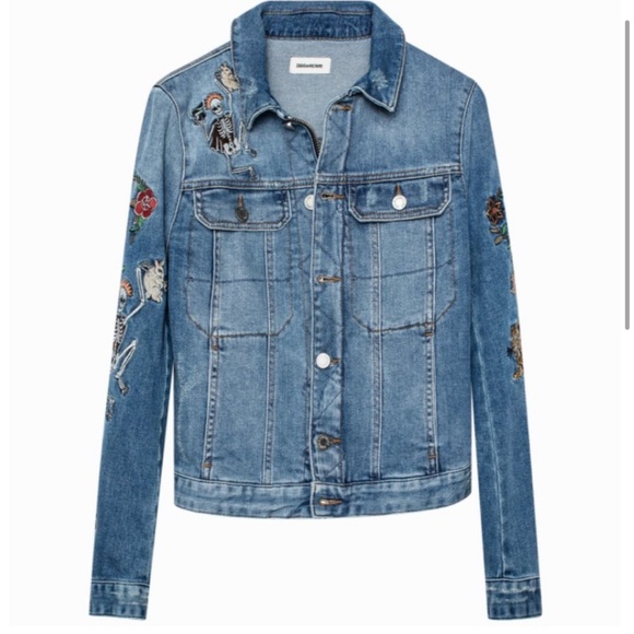 Zadig & Voltaire Denim Tattoo Jacket size xs - Picture 2 of 7
